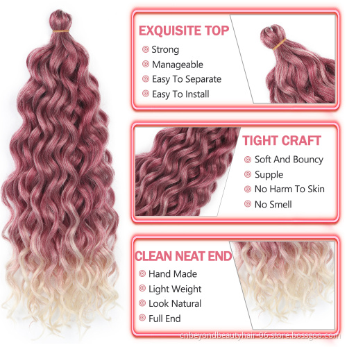 Ocean Wave Crochet Hair 18 inch Hawaii Curl Hair Synthetic Braiding Hair Extensions For Women